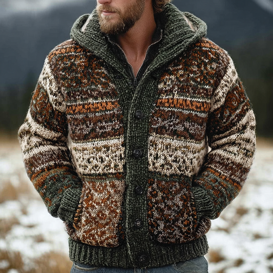 Men's Winter Retro Warm Knitted Sweater Coat artswardrobe