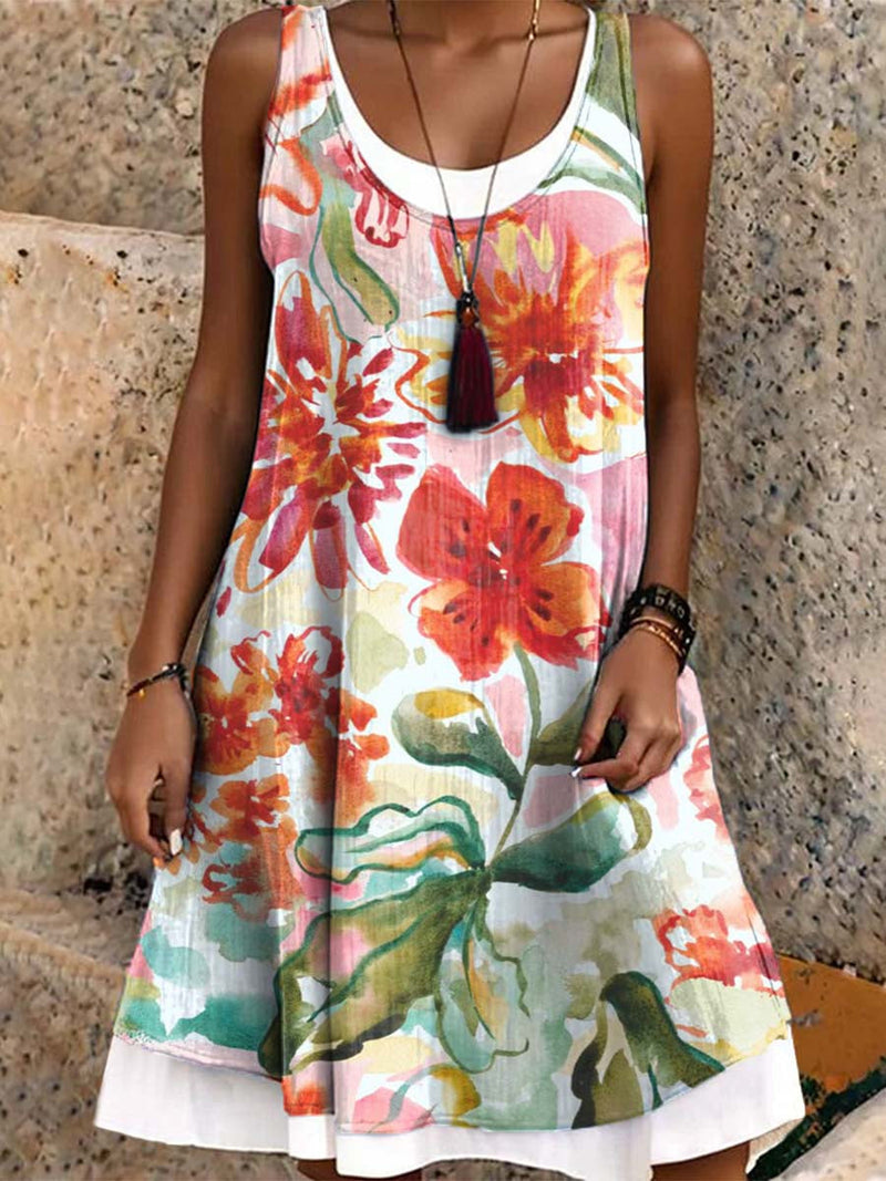 Women's Floral Pattern Art Print Dresses