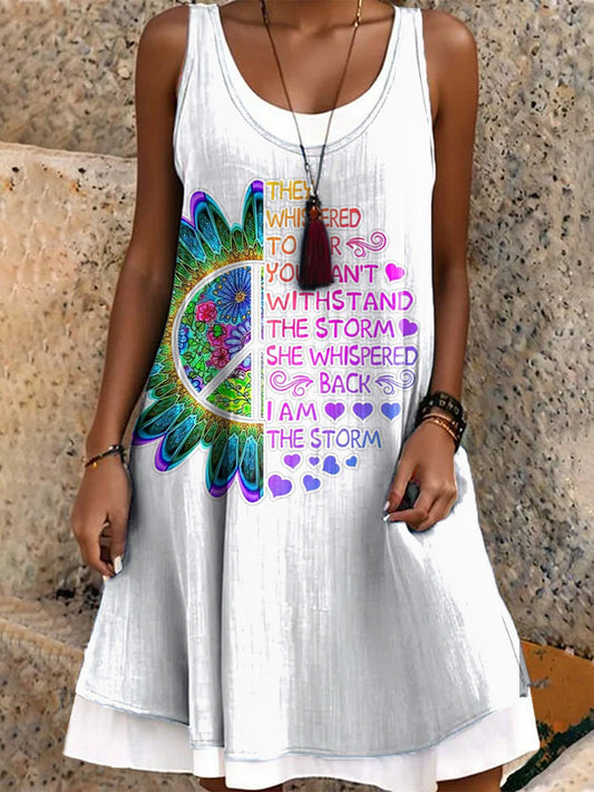 Women's Art Painting Hippie Print Tank Dress
