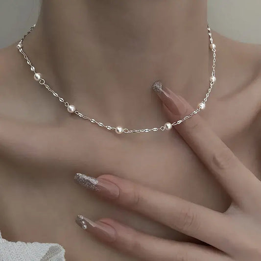 Necklace Made of Shiny Pearls